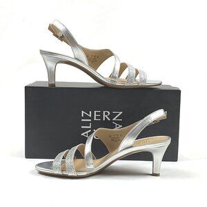 New Naturalizer Taimi Silver Leather/Glitter  Slingback Dress Sandal 8